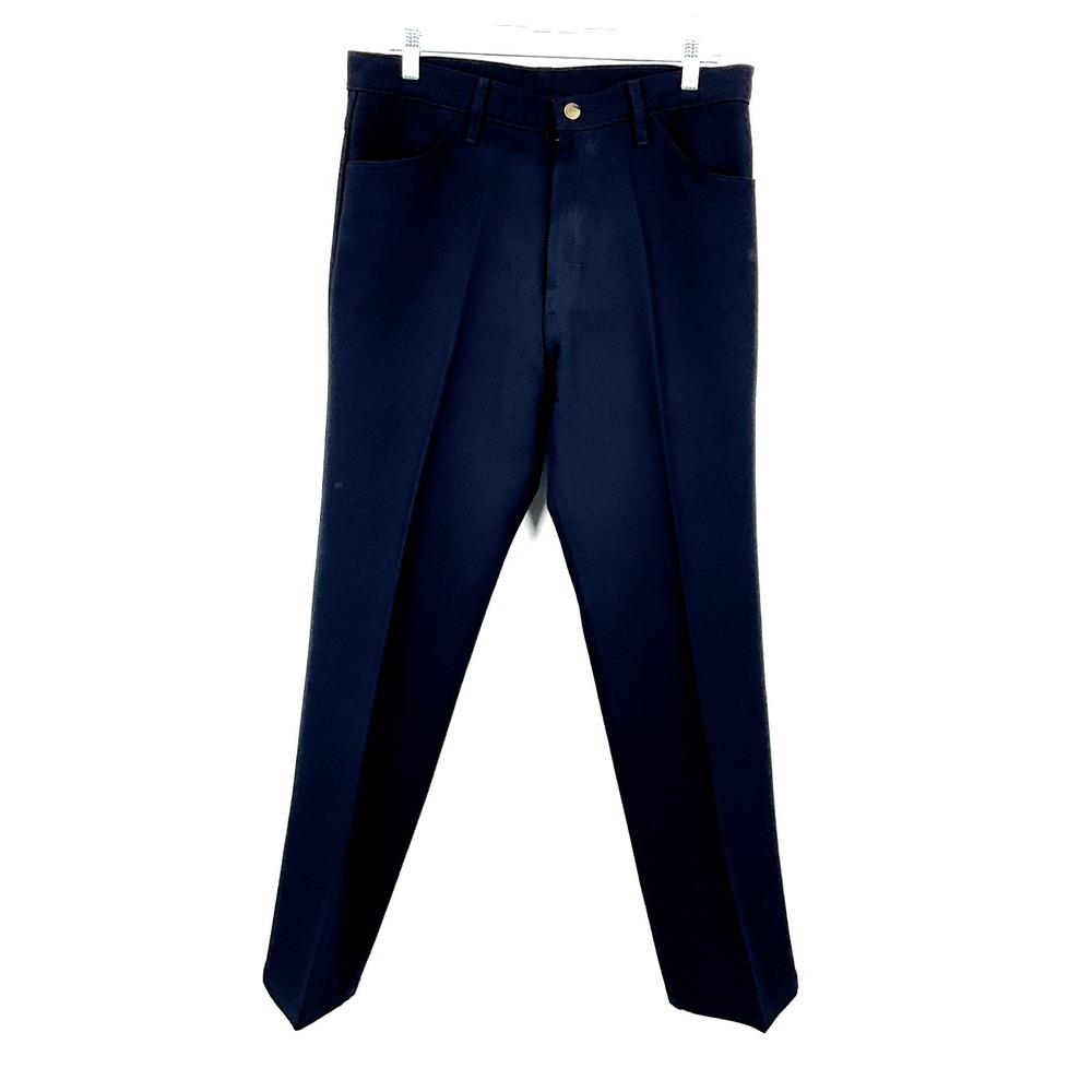 El Paso Jean Co. Pants Men 34x28 Navy Blue Slacks Polyester Rodeo Western - Picture 1 of 12